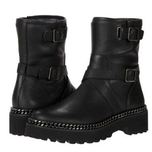 VINCE CAMUTO Womens Messtia Moto Buckle Lug Sole Boties Size 7